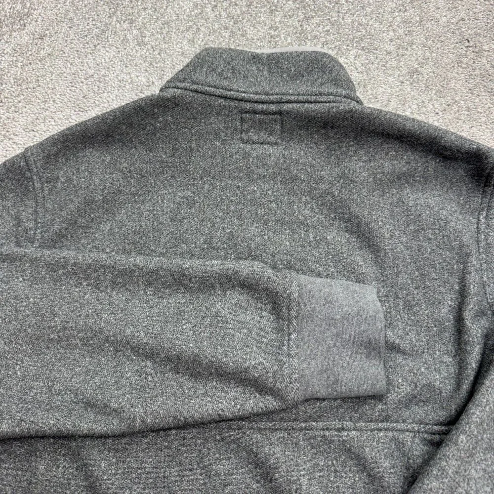 J.Crew Fleece 1/4 Zip Pullover Sweatshirt Mens Medium Gray Pocket Outdoor Casual